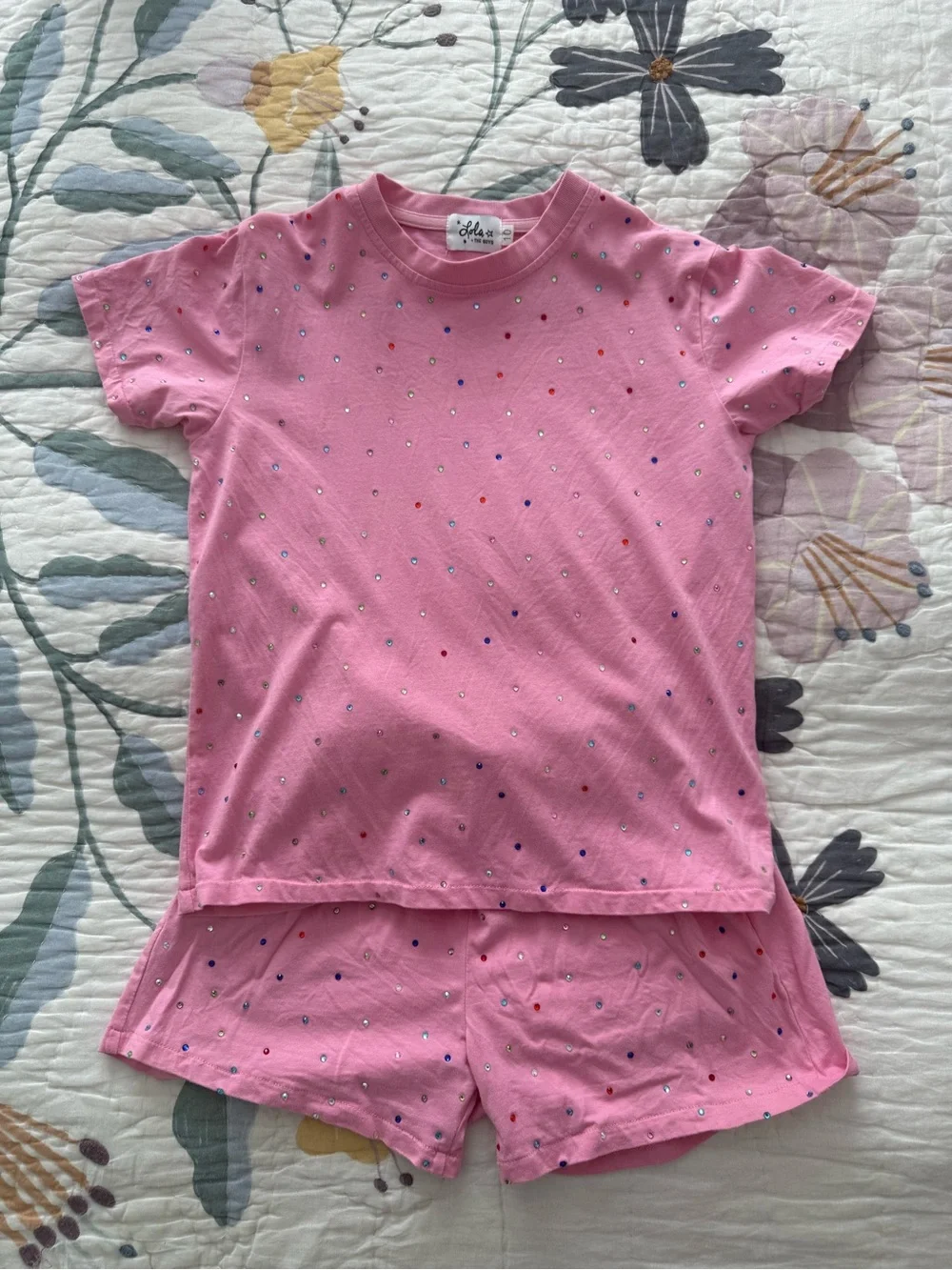 Lola + The Boys Pink Rhinestone Set